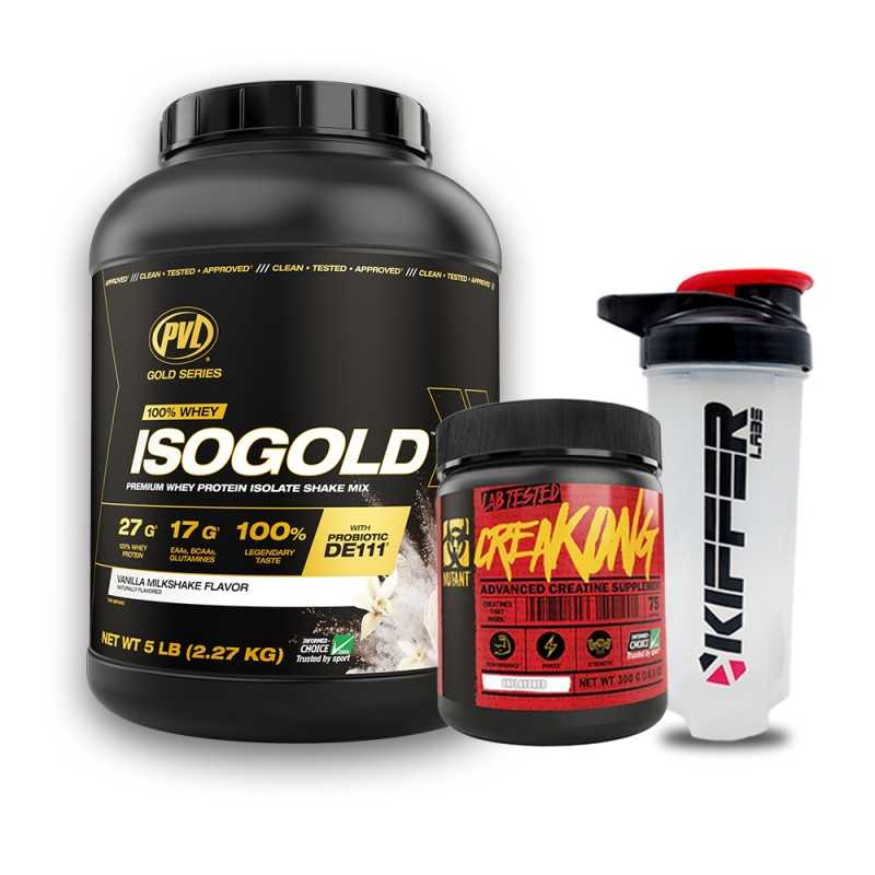 Pack ISOGOLD + Creakong 300 gramos + Shaker GRATIS.