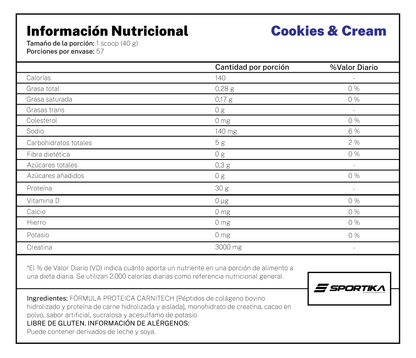 Carnitech 100% beef protein hydrolized and isolate 5.0 libras