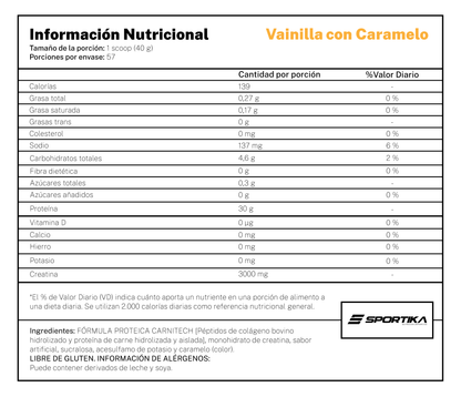 Carnitech 100% beef protein hydrolized and isolate 5.0 libras