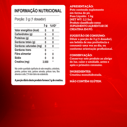 Creatina monohidratada hardcore 1kg