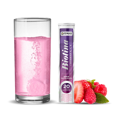 Biotina + Zinc + Coenzima Q10 Sabor frutos rojos 20 tabletas efervescentes