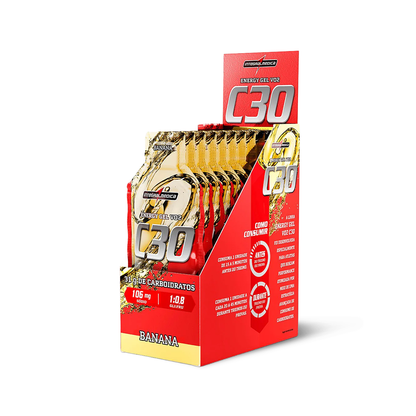 Energy Gel VO2 C30 sabor banana con cafeína - 10 Unidades (Vence Nov 2026)