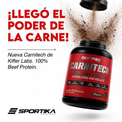 Carnitech 100% beef protein hydrolized and isolate 5.0 libras