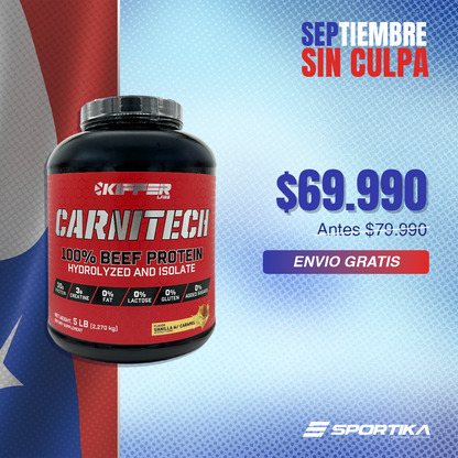 Carnitech 100% beef protein hydrolized and isolate 5.0 libras