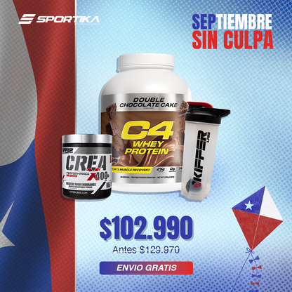 C4 Whey + Creatina Creax 400G + Shaker 700ml