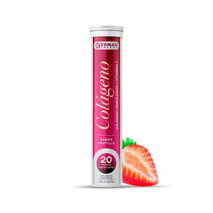 Colágeno + Vitamina C sabor frutilla 20 tabletas efervescentes