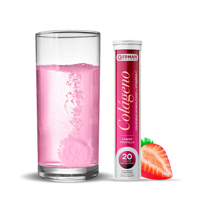 Colágeno + Vitamina C sabor frutilla 20 tabletas efervescentes