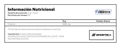 Creatina Monohidratada 100% Pure CreateST30® Display 20 Sticks (5 g c/u)