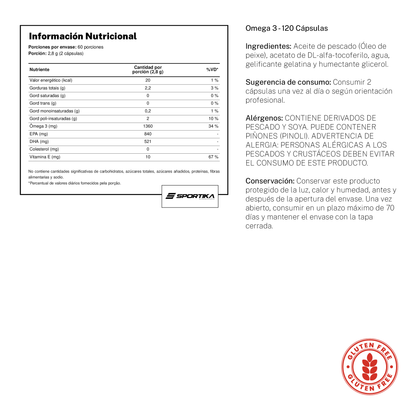 Omega 3 Fish Oil - 120 capsulas
