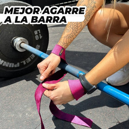 Straps para Pesas de cuero Pink