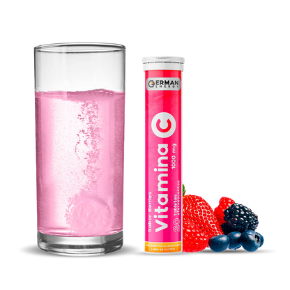 Vitamina C 1000mg Sabor Berries 20 tabletas efervescentes